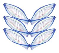 JECOMPRIS 6 Bolsas Recibos Cremallera, Bolsa Portadocumentos Multifunción de Tela Flexible, Color Azul Oscuro, Adecuado para Oficina, Estudiantes y Banca