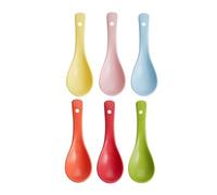 JECOMPRIS 6 Cucharas de Cerámica para Sopa Mango Humanizado y Acabado Pulido, Utensilios de Cocina Coloridos Ideales para Servir Postres y Sopas en Casa Color Aleatorio