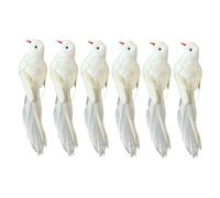 JECOMPRIS 6 Piezas Palomas Blancas Artificiales para Decoración Navideña Adornos de Jardín y Manualidades Estatuas de Realistas para Hogar y Celebraciones