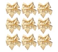 JECOMPRIS 60 Piezas Mini Lazos Dorados para Manualidades Navideñas Tela Aterciopelada, Fácil Decoración y Colores Duraderos para Adornos Pequeños en Árbol de Navidad