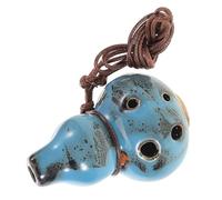 JECOMPRIS 6agujero Ocarina de Cerámica C de Instrumento Clásico para Principiantes y Estudiantes Diseño Ligero y Portátil Tono Afinado para Música Tradicional y Moderna Color Azul