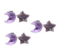 JECOMPRIS 6piezas Decoraciones De Ventilación Para Automóvil Clips De Cristal Natural Forma De Luna y Estrella Accesorios Para Salida De Aire Aromatizante De Aceites Esenciales Para Coche