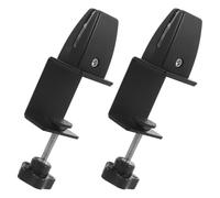 JECOMPRIS Abrazaderas de Aluminio Ajustables para Divisores de Escritorio, Clip de Fijación Móvil sin Taladro, Base Plana Extendida para Paneles de Privacidad Negros, 2 Unidades, Accesorio