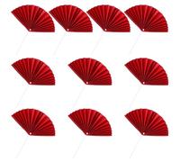 JECOMPRIS Adornos para Tartas No Comestibles, Palillos de Papel en Forma de Abanico Rojos, 10 Piezas (2 Abanicos Rojos X 5), Decoración Creativa para Pasteles de Cumpleaños, Adecuado
