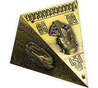 JECOMPRIS Alcancía Pirámide Metálica Retro, Modelo Piramidal Vintage Decoración Artesanal, Hucha Creativa para Ahorro en Hogar y Oficina, Adorno Decorativo de Metal Galvanizado