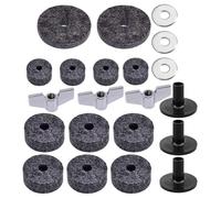 JECOMPRIS Almohadillas de Fieltro para Platillos Aran de Metal y Fieltro Juego de 21 Instalación Sencilla, Mejora el Sonido para Batería