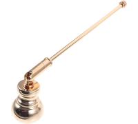 JECOMPRIS Apagavelas de Metal Dorado Estilo Calabaza Mango Largo de 28 Cm, Extintor Seguro para Mechas de Velas de Aromaterapia, Accesorio Práctico para Cuidado y Decoración de Velas