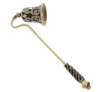 JECOMPRIS Apagavelas Diseño Flor y Gemas De Imitación, Tamaño 19x6x4 Cm, Mango Largo De Metal, Herramienta para Apagar Velas Segura y Decorativa, Adecuado para Hogar y Obsequio para Amantes Velas