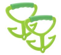 JECOMPRIS Asas Ergonómicas para Bolsas Compra 2 Unidades Asa de Plástico Reutilizable y Práctica para Alimentos Portadora Ligera para Uso Diario y Supermercado Color Verde Claro