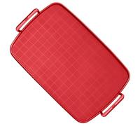 JECOMPRIS Bandeja para Hornear de Silicona Roja Antiadherente Segura y Fácil de Transportar para Microondas y Barbacoa, Resistente al Calor y Práctica para Cocinar