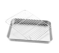 JECOMPRIS Bandeja y Rejilla para Hornear de Acero Inoxidable y Antideslizante para Horno y Enfriamiento para Galletas Pollo y Verduras Asadas Cocinas Familiares y Profesionales