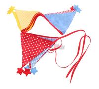 JECOMPRIS Banderines Triangulares de Algodón con Estrellas para Decoración de Cumpleaños Bodas y Fiestas Guirnalda de Tela para Habitaciones Infantiles y Celebraciones Especiales