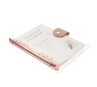 JECOMPRIS Bloc de Notas A5 Recargable Hojas Sueltas, Interior Rayado, Pvc Transparente, Color Rosa Dorado, Cuaderno Portátil para Escritura Creativa y Planificación Diaria