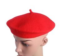 JECOMPRIS Boina de Niña Roja de Lana Cómoda y Versátil Estilo Francés para Invierno y Escuela, Gorro Delicado y Moderno para Niñas