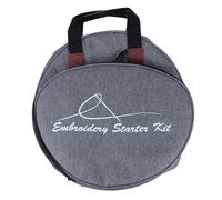 JECOMPRIS Bolsa de Almacenamiento para Kit de Bordado en Tela Oxford 600d, Color Gris, Compacta y Ligera, Organizador Práctico para Proyectos de Bordado y Herramientas de Costura Manual,