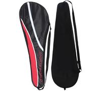 JECOMPRIS Bolsa para Raquetas de Bádminton 2 Piezas, Portátil de Tela Oxford, Diseño Hombro, Cremallera Resistente, Color Negro y Rojo, Mochila Deportiva para Uso Exterior y Almacenamiento