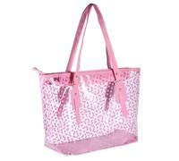 JECOMPRIS Bolso de Mano para Mujer de PVC Lunares, Bolsa de Playa Rosa para Actividades al Aire Libre y Días de Verano