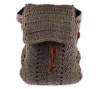 JECOMPRIS Bolso de Playa de Paja para Mujer Diseño de Cordón, Mochila de Verano Única y Moderna Que Se Puede Llevar en Ambos Hombros para Salir y Disfrutar