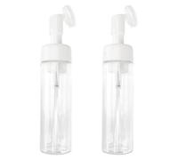 JECOMPRIS Botella Dispensadora de Espuma Facial 200ml Cabezal de Cepillo de Color Claro, Portátil y Ligera para Gel de Ducha y Champú, Contenedor de Espuma Práctico para Viaje y Cuidado
