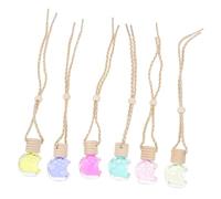 JECOMPRIS Botellas de Aroma para Coche de Cristal y Madera, Difusores de Aceites Esenciales 6 Piezas, Decoración Fácil de Usar para Ambientar el Automóvil Color Aleatorio