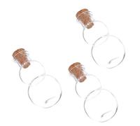 JECOMPRIS Botellas de Vidrio Transparentes Tapón de Corcho, 3 Piezas Grandes, Contenedores para Deseos, Frascos Decorativos DIY para Mensajes, Perfumes y Decoración del Hogar