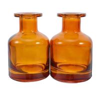 JECOMPRIS Botellas Difusoras de Vidrio Ámbar 100 Ml, 2 Unidades, Frascos Rellenable para Difusor de Aceites Esenciales, Almacenamiento Hermético para Aromaterapia en Hogar y Coche