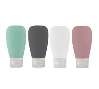 JECOMPRIS Botellas Rellenables de Silicona 38 Ml para Loción y Maquillaje, Set de 4 Unidades en Colores Surtidos, Contenedores Portátiles para Gel de Ducha Color Aleatorio Varios estilos