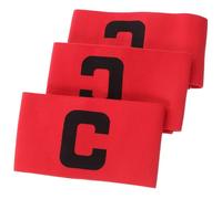 JECOMPRIS Brazalete de Capitán para Fútbol 3 Piezas, Banda Ajustable de Nailon Rojo Resistente al Desgaste, Brazalete Profesional Junior para Entrenamiento Deportivo