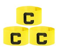 JECOMPRIS Brazaletes de Capitán de Fútbol Elásticos 3 Piezas, Banda Amarilla Ajuste de Tensión, Resistente al Desgaste, Portátil Entrenamiento Deportivo