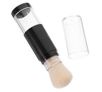 JECOMPRIS Brocha para Polvos Recargable Botella Integrada, Fibra Sintética Color Beige, Tamaño Compacto, Adecuado para Maquillaje Facial y Viaje, Pincel Práctico para Base y Polvos Sueltos