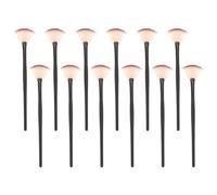JECOMPRIS Brochas de Abanico para Maquillaje Facial 12 Piezas, Pinceles Aplicadores de Mascarilla en Forma de Abanico, Tamaño Pequeño, Color Negro, Herramienta para Cuidado Piel y Facial