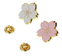 JECOMPRIS Broche de Aleación Diseño de Flor de Cerezo Kawaii, Pack 2 Piezas, Accesorios Ligeros para Ropa y Bolsos, Decoración Japonesa para Fiestas y Obsequio Mujer Estilo Estilo Aleatorio