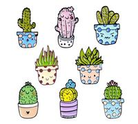 JECOMPRIS Broche de Aleación Goteo de Aceite en Forma de Cactus Dibujos Animados, Set de 8 Piezas Multicolor, Delicado Pin de Solapa para Ropa, Accesorio Creativo Adecuado Estilo Aleatorio