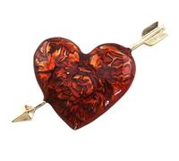 JECOMPRIS Broche de Corazón para Mujer de Moda Estilo Vintage Aleación Esmalte Rojo Pin de Cupido para Ropa Fiesta Obsequio San Valentín Cumpleaños