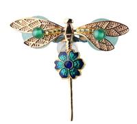 JECOMPRIS Broche de Libélula de Aleación para Mujer, Accesorio Decorativo de Metal Creativo, Pin de Solapa para Bodas y Fiestas, Adorno de Ramillete Elegante para Chal y Vestido