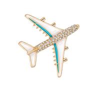 JECOMPRIS Broche Decorativo de Aleación en Forma de Avión Dorado para Mujeres, Pin para Ropa en Ocasiones Formales y Fiestas