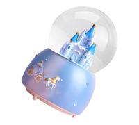 JECOMPRIS Caja de Música Bola de Cristal Azul Luces y Música para Decoración de Escritorio, Adorno de Castillo de Cuento de Hadas, Adecuado para Hogar, Oficina y Festivales, 1 Pieza