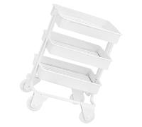 JECOMPRIS Carro de Almacenamiento Miniatura Simulado para Casa de Muñecas Estante Decorativo Color Blanco Accesorio para Cocinas Miniatura y Coleccionistas de Muebles Mini Trolley