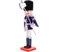 JECOMPRIS Cascanueces de Madera de 30 CM Azul Decoración Navideña para Escritorio y Fiesta Adorno de Soldado Cascanueces Colorido para Ambientar Hogar y Oficina