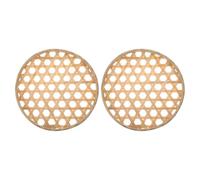 JECOMPRIS Cestas de Bambú Tradicionales Hexagonales 22 Cm, Tamices para Frutas y Verduras, Coladores Tejidos para Cocina y Limpieza, Juego de 2 Unidades