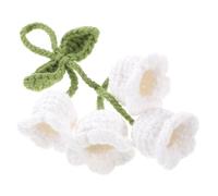 JECOMPRIS Colgante de Flores de Lirio Valles Tejido a Mano para Llavero, Adorno en Color Claro de Crochet, Decoración Artesanal para Bolso y Espejo Retrovisor, Accesorio Ligero y Compacto