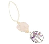 JECOMPRIS Colgante de Piedra Natural en Forma de Corazón para Coche | Llavero Único Árbol Vida, Adorno Clásico para Bolso y Espejo Retrovisor