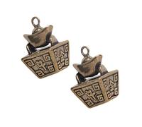 JECOMPRIS Colgantes de Latón Vintage en Forma de Lingote Chino, 2 Piezas Pequeñas para Llavero Diy, Adornos Decorativos Retro para Llaves y Manualidades de Bricolaje en Hogar