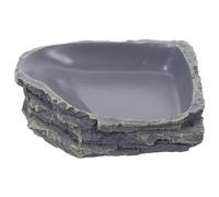 JECOMPRIS Comedero para Reptiles de Resina Forma de Plato, Resistente y Natural, Adecuado para Alimentar y Proporcionar Agua a Tortugas y Serpientes en Terrarios