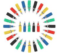 JECOMPRIS Conectores de Bornes para Altavoces 50 Piezas M3X45 MM en 5 Colores Negro Rojo Amarillo Azul Verde Terminales Banana para Cable de Audio Instalación Compacta y Conexión