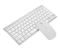 JECOMPRIS Conjunto Teclado y Ratón Inalámbrico 2.4g Respuesta Rápida y Pulsaciones Silenciosas, 78 Teclas en Abs Plata para Uso Diario y Viajes de Negocios