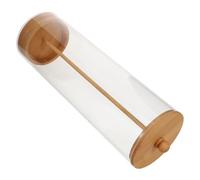 JECOMPRIS Contenedor para Pajitas Tapa de Madera, Organizador Acrílico Transparente para Cocina y Cafetería, Dispensador Multiusos para Pajitas Reutilizables en Mostrador