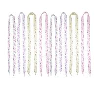 JECOMPRIS Cordones Planos Transparentes de 2,8 Cm de Ancho Estampado Floral, 120 Cm de Largo, Pack de 4 Pares en Rojo, Verde, Azul y Morado, para Zapatos Deportivos y Casuales