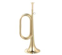 JECOMPRIS Corneta Dorada de Cobre Ligera Sonido Natural, Trompeta de Caballería Fácil de Transportar para Banda Escolar y Orquesta