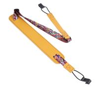 JECOMPRIS Correa para Ukelele sin Taladro Doble Gancho en Forma de J, Cuero Pu Amarillo, Diseño Estilizado y Cómodo, Obsequio Especial para Cumpleaños o Año